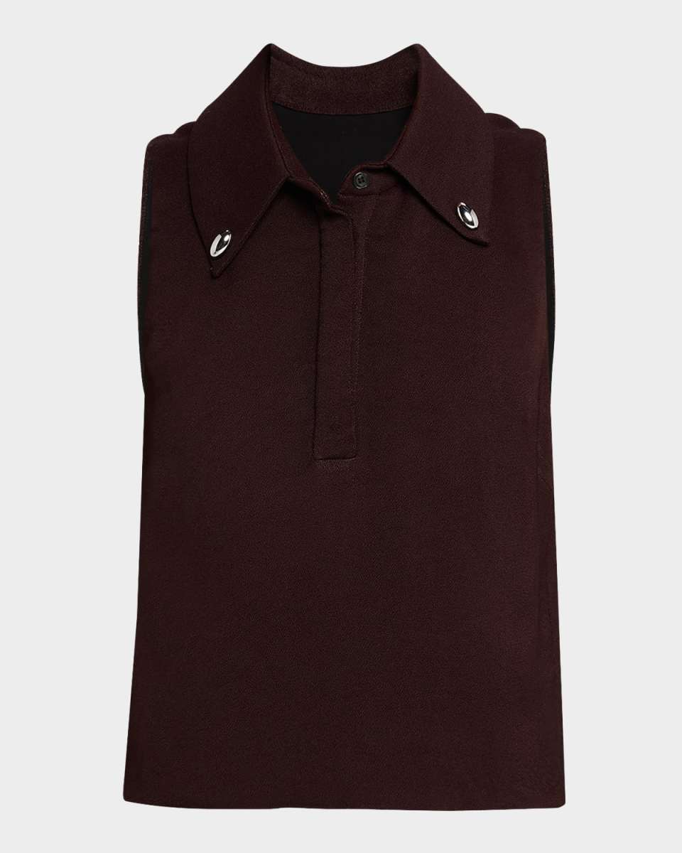 Blaine Stud-Embellished Polo Top